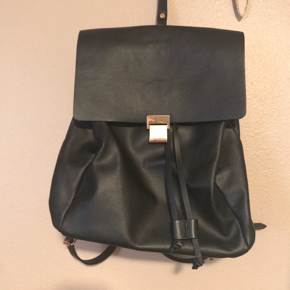 Faux leather backpack